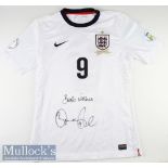 Signed Daniel Sturridge England Football Shirt Match Issue white shirt^ No. 9 Sturridge to the
