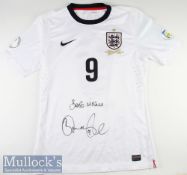 Signed Daniel Sturridge England Football Shirt Match Issue white shirt^ No. 9 Sturridge to the