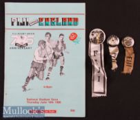 Fiji Rugby Selection (4): large striking programme for Fiji v England at Suva^ 1988 along with three