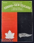 Very Rare 1980 Canada v New Zealand Rugby Test Programme: From the All Blacks’ tour of the UK and