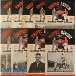 1953/54 Manchester United Home Football Programmes to include Nos 4^ 5^ 11^ 14^ 15^ 17^ 18^ 19 and