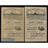 1947/48 Everton Aways at Grimsby Town Football Programmes to include FAC 10 Jan^ plus League match