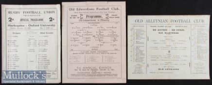 1920s Rare Club Rugby Programmes (3): Nicely preserved from nearly a century back^ a characterful
