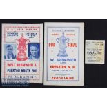 1954 FA Cup Final West Bromwich Albion v Preston North End Souvenir Football Programmes includes