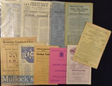 Selection of Post War Non-League Football Programmes to include 45/46 Leyton v Enfield^ 46/47