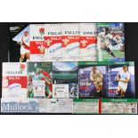 1982-2008 England v Wales Rugby Programmes (11): Many with ticket(s)^ clipping or both^ all at