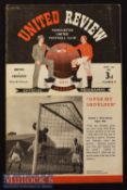 1950/51 Manchester United v Aberdeen Friendly Football Programme date 2 May^ scorers^ team
