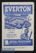 1948/49 Everton v Third Lanark Friendly Football Programme date 30 Apr^ with creases^ tears and