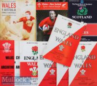 1976-2010 Wales Mostly Aways Rugby Programmes (9): At England 1976-82 Inclusive^ with one duplicate;