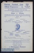 1954/55 Everton ‘Blues v Whites’ Public Practice Match Football Programme date 14 Aug single
