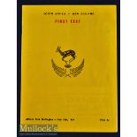 1965 New Zealand v South Africa Test Rugby Programme: Striking gold cover for this Wellington 1st