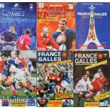 1991-2003 France v Wales Rugby Programmes (6): Missing only 1993^ a run of six Parc des Princes