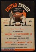 1952/53 FA Youth Cup Manchester United Youth v Barnsley Youth Football Programme date 21 Mar