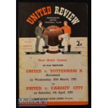 1952/53 FA Youth Cup Manchester United Youth v Barnsley Youth Football Programme date 21 Mar