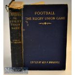 Scarce 1892 Rugby Book: 1st edition of the Rev F Marshall’s seminal work Football: The Rugby Union