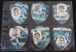 Rare 1890s Baines Rugby Cards (6): Clean and crisp in blue-green with sharp portraits and the name