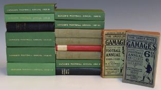 Rare and Fine Collection of Gamages Football Annuals from 1910 and includes 1910/11^ 1911/12 SB^