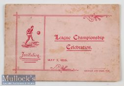 Very Rare 1895 Sunderland League Championship Celebration Invitation from the President Mr James