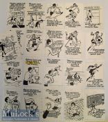 Collection of 21 Original Cartoon Artworks from Topps 1977 English & Scottish Card Collections
