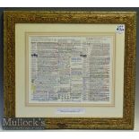 RWC Final 1995^ Bill McLaren’s Rugby Commentary Notes: 570cm x 510cm overall^ framed mounted &