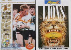 1989 & 1997 British Lions Rugby Programmes (2): Strikingly-covered issue for Queensland v the