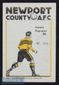 1948/49 Newport county v Huddersfield Town FA Cup Football Programme date 29 Jan^ speckled foxing