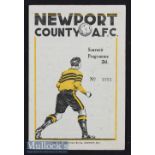 1948/49 Newport county v Huddersfield Town FA Cup Football Programme date 29 Jan^ speckled foxing