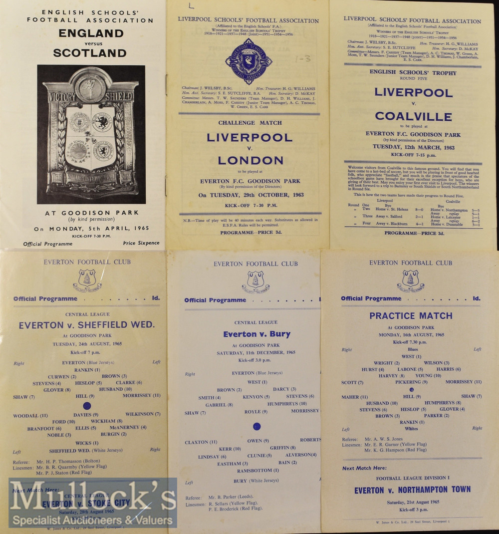 1965/66 Everton Practice Match Football Programme date 16 Aug^ plus Everton v Bury 11 Dec^ Everton v