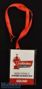 Rare 2015 Warrington Rugby League Semi Final Official ID: The lanyard and plastic pouch with