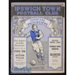 1938/9 Ipswich Town Reserves v Colchester United (1st team – Southern League) Football Programme