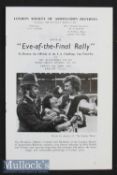 1976 FA Cup Final Eve of The Final Rally Programme date 30 Apr at Alexandra Palace