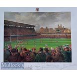 Large WRU Centenary Framed Rugby Artwork 1981: Mounted^ framed and glazed^ the well known 28” x 24.