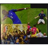 3x Signed France Colour Photographs Pogba^ Giroud etc^ measuring 30x21cm approx.