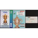 1991 and 1999 RWC Rugby Final Programmes/Ticket (3): The issues from Australia v England 1991 and