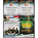 South Africa Home Test Rugby Programmes (4): For the games v England 9th & 16th June 2012^ Durban