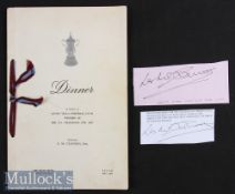 Scarce 1957 Multi-Signed Aston Villa Dinner Menu dated 10th May and The Grand Hotel Birmingham^