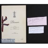 Scarce 1957 Multi-Signed Aston Villa Dinner Menu dated 10th May and The Grand Hotel Birmingham^