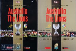 British Lions 2001 in Australia Rugby Programmes (2): Another set from the Second and Third Tests of