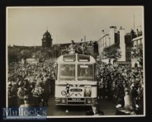 1959 Nottingham Forest FC Cup Winning Team Press Photograph stamped to the reverse Fleet Street