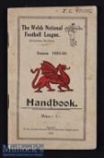 1923/24 The Welsh National Football League Handbook Southern Section^ printed Guy & Son Cardiff^