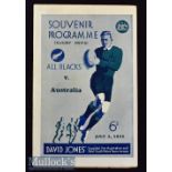 Rare 1932 Australia v New Zealand Rugby Test programme: 1st test won by the Wallabies before they