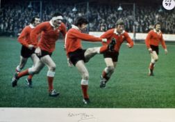 Barry John Signed Rugby Big Blue Tube Company Action Pic: A lovely 26.5” x 19” coloured photo of ‘