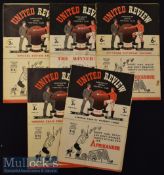 1947/48 Manchester United Home Football Programmes to include Burnley^ Preston North End (FAC)^