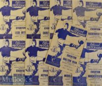 1946/47 Everton Home Football Programmes to include Bolton Wanderers^ Man Utd^ Middlesbrough^