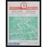 1950 England v Ireland Rugby Programme: Very clean crisp standard Twickenham 4pp issue