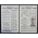 1927 Cardiff City v Aston Villa Football Programme date 28 Apr^ together with Cardiff City v Barry