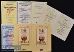 Selection of Signed Sportsman’s Dinner Menus including Stanley Matthews 80th Birthday (x2)^ Nobby