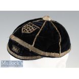 Rare and Early 1881 Gloucester Rugby Honours Cap: Lovely early example dated to peak 1881^ black