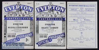 1950/51 Blues v Whites Practice match Football Programme date 12 Aug single sheet^ together with