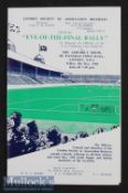 1960 FA Cup Final Eve of The Final Rally programme dated 6 May^ The Assembly Room St Pancras Town